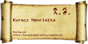 Korecz Henrietta névjegykártya